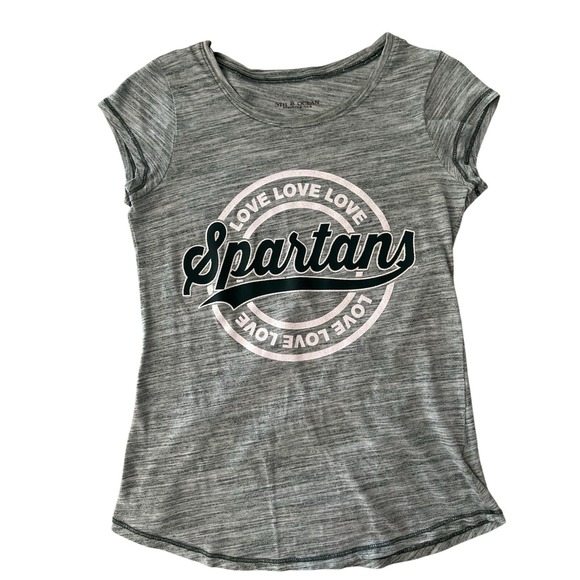 5th & Ocean Other - 5th & Ocean Girls 10 Spartans Love Love Love Glitter Graphic T-Shirt Gray Kids